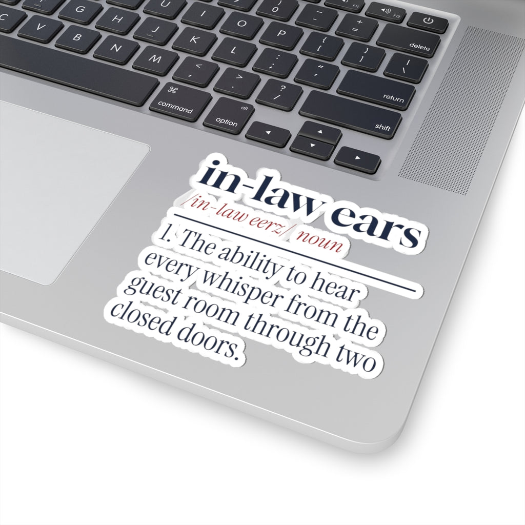 Funny In-Laws Christmas Sticker In-Law Ears Dictionary