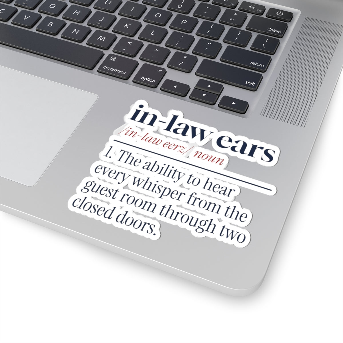 Funny In-Laws Christmas Sticker In-Law Ears Dictionary