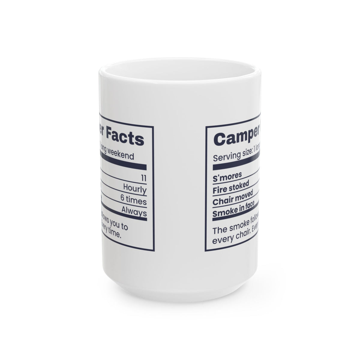 Funny Camping Coffee Mug Camper Facts Smoke In Face Always