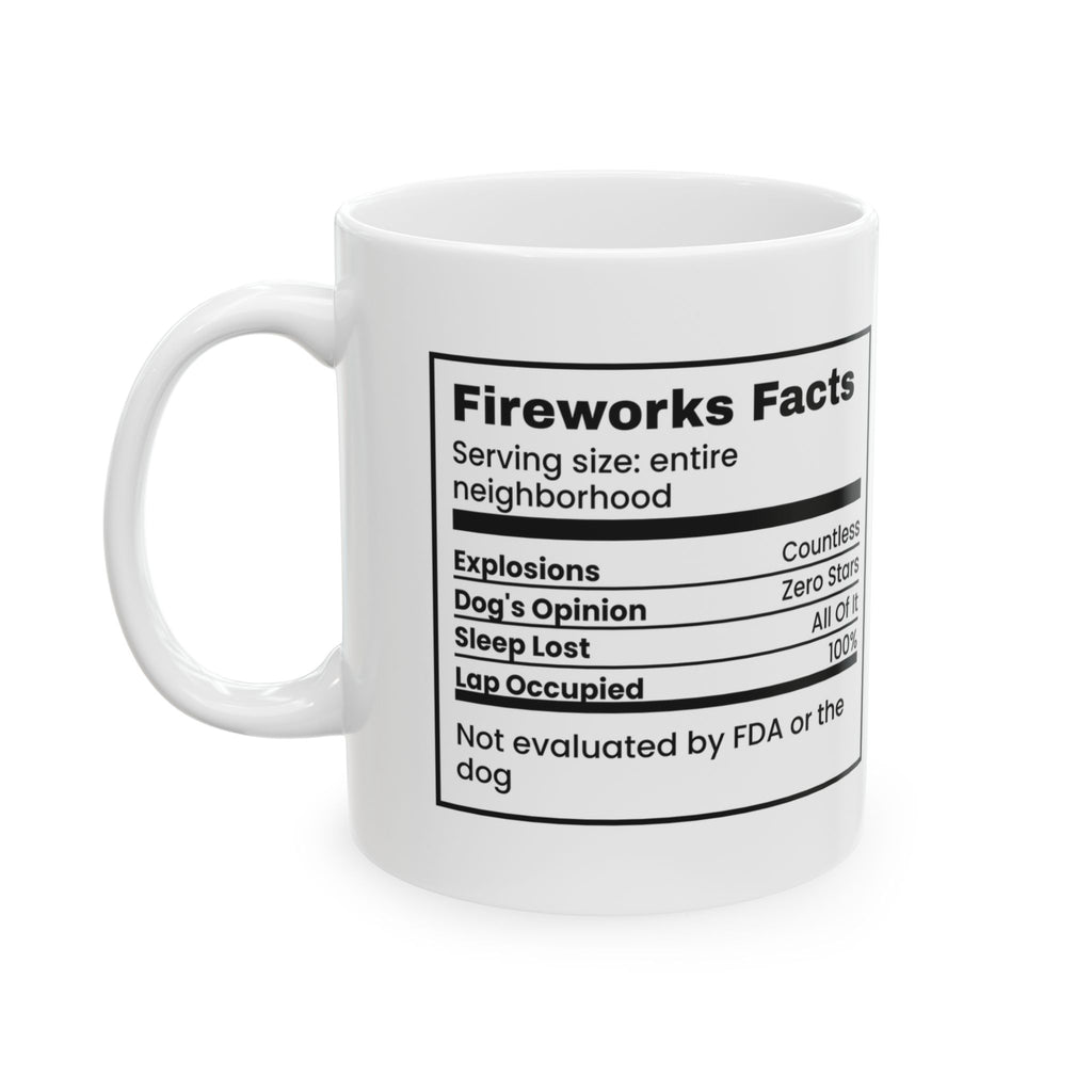 Funny Fireworks Facts Coffee Mug Zero Stars Dog Review For Owners