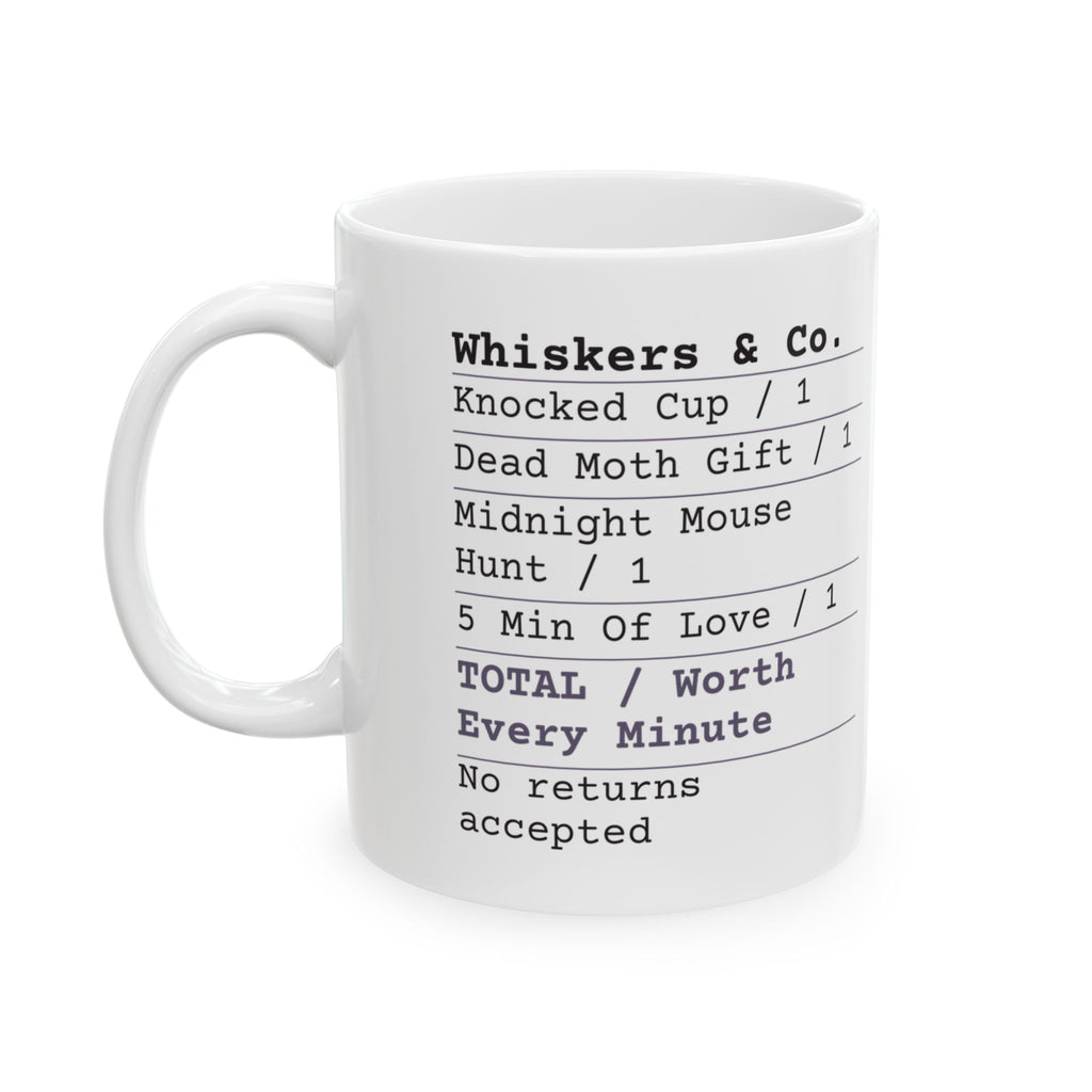 Funny Cat Coffee Mug Love Receipt Worth Every Minute For Cat Lovers