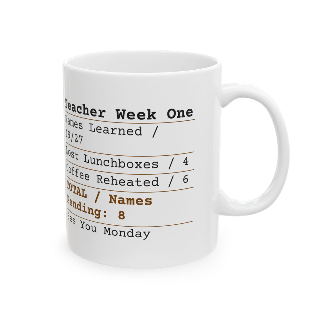 Funny Teacher Coffee Mug Week One Receipt Names Pending For Teachers