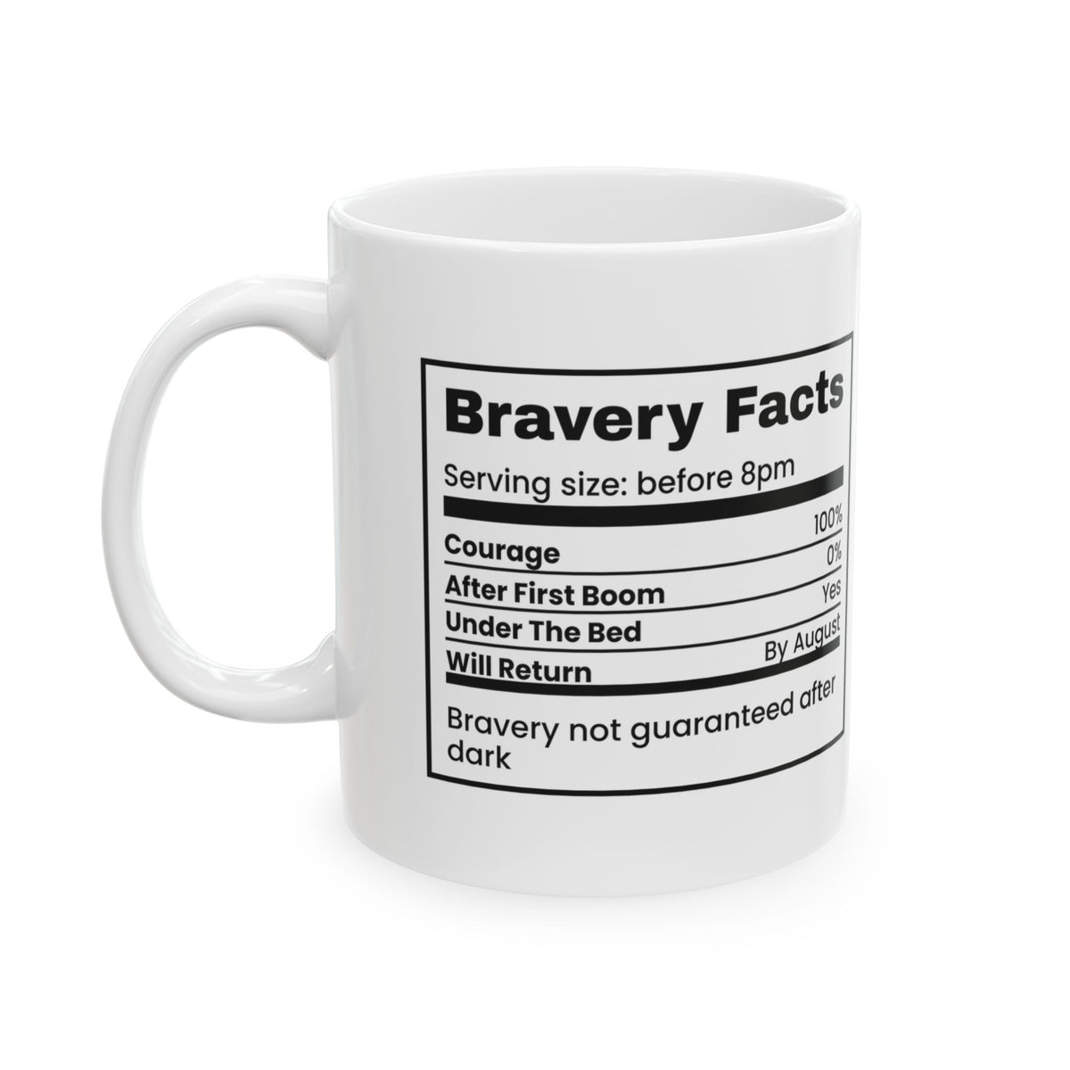 Funny Bravery Facts Coffee Mug Fireworks Dog Zero Percent For Dads
