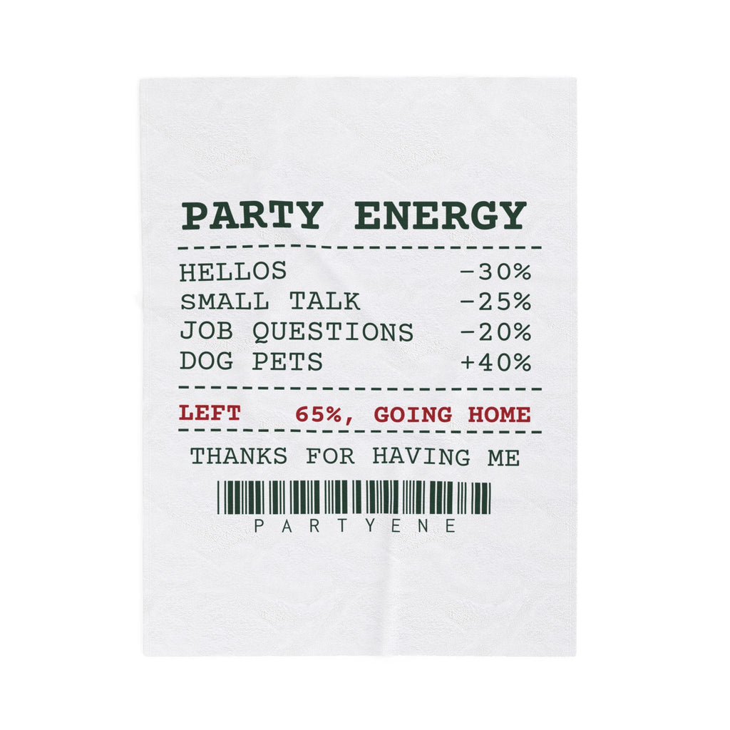 Funny Introvert Christmas Party Throw Blanket Party Energy Receipt