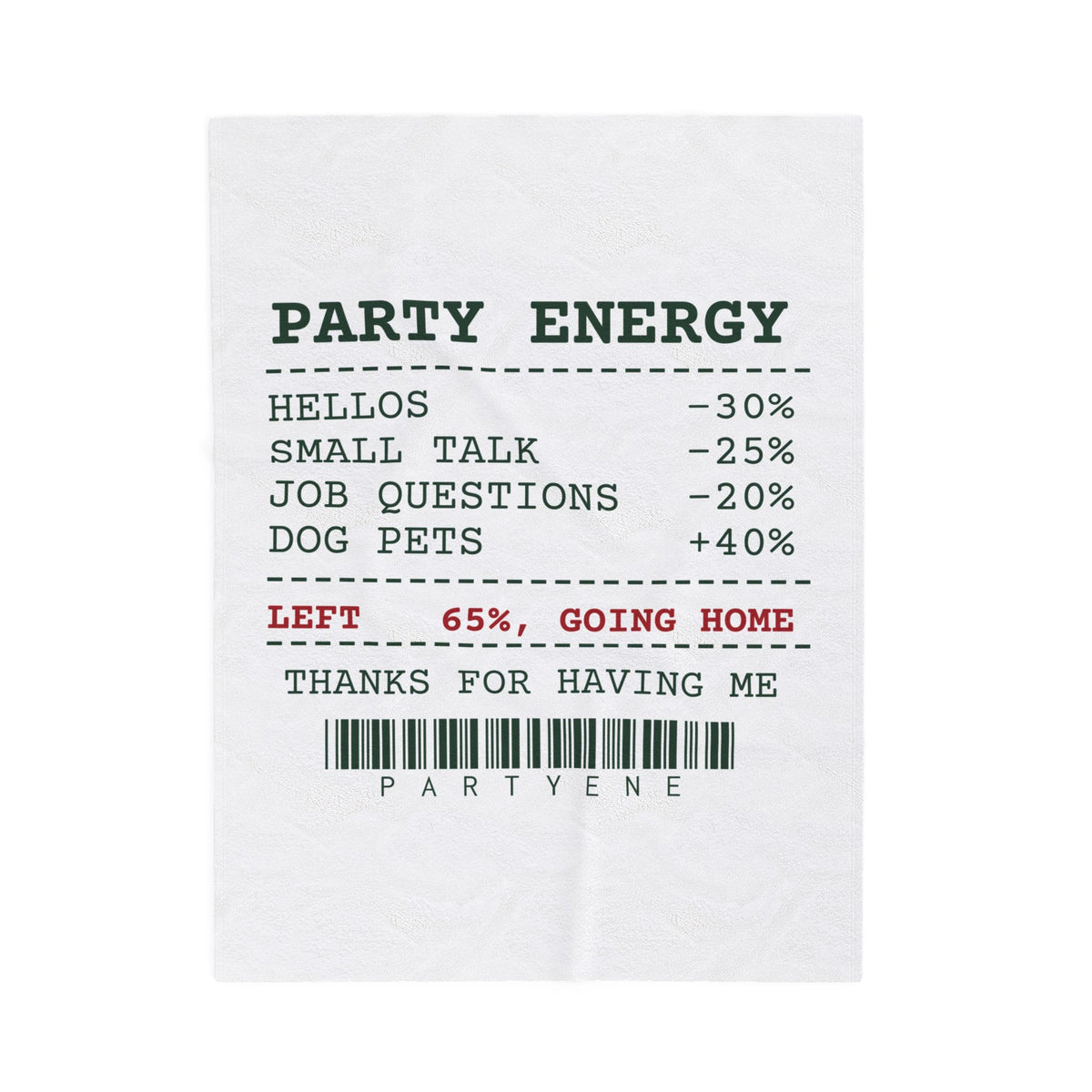 Funny Introvert Christmas Party Throw Blanket Party Energy Receipt