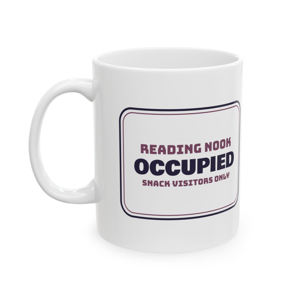 Funny Book Lover Coffee Mug Reading Nook Snack Visitors Only