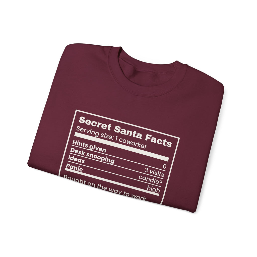 Funny Christmas Coworker Sweatshirt Secret Santa Facts Label