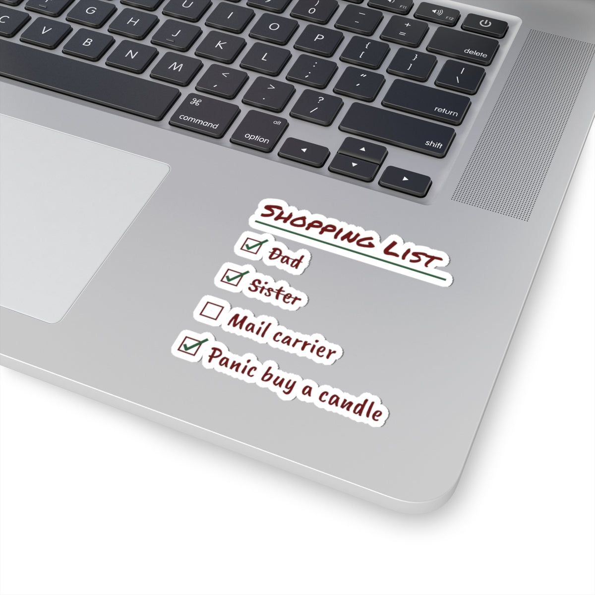 Funny Christmas Shopping Sticker Panic Buy A Candle Checklist