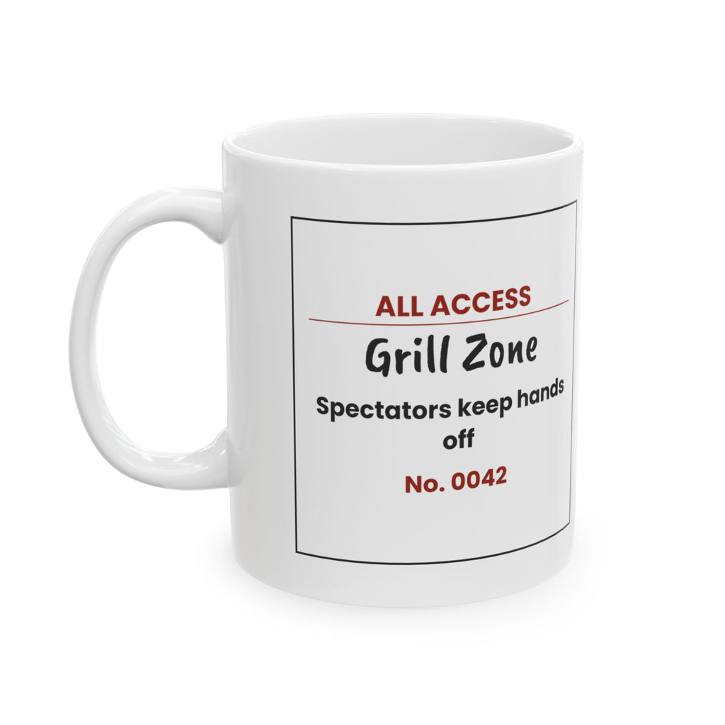 Grill Zone Ticket Coffee Mug Spectators Hands Off For Dad