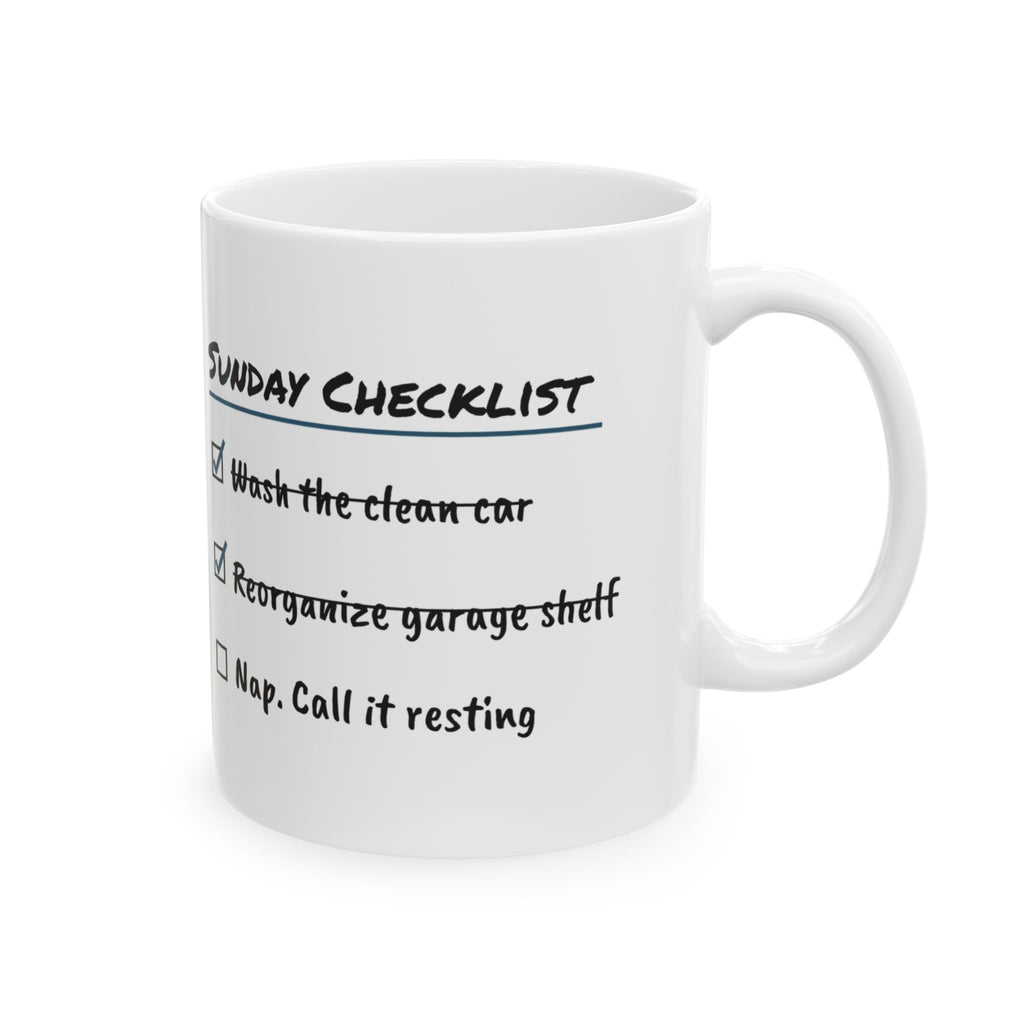 Funny Dad Coffee Mug Sunday Checklist Nap For Dad Fathers