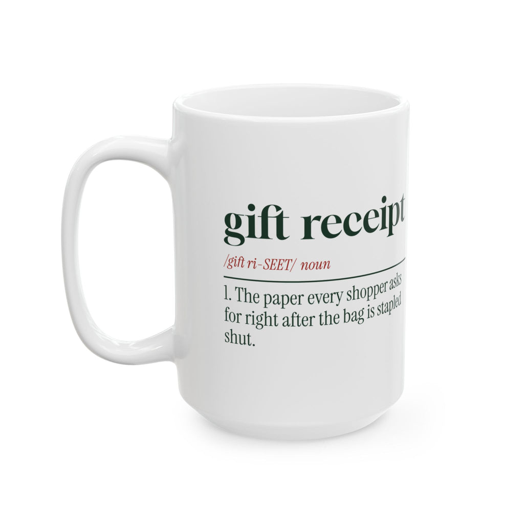 Funny Retail Christmas Coffee Mug Gift Receipt Definition For Cashiers