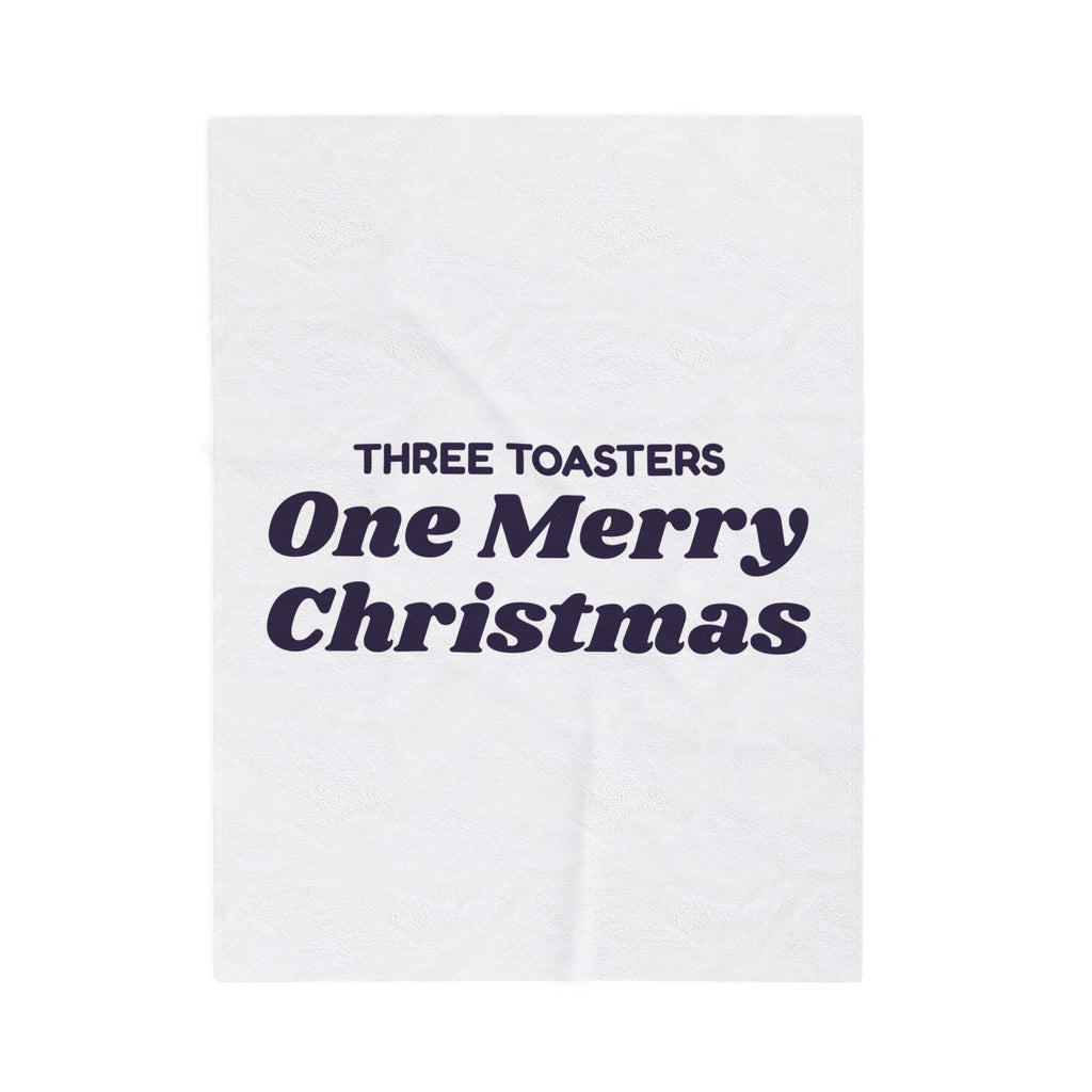 Funny Newlywed Christmas Throw Blanket Three Toasters One Merry Christmas