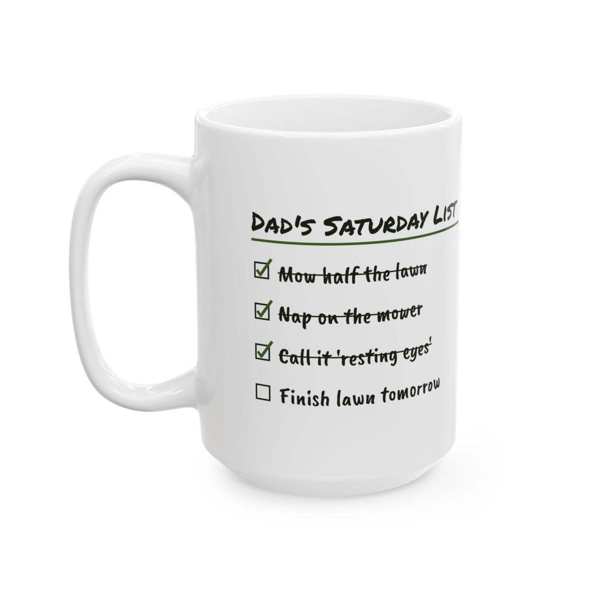 Funny Dad Saturday Checklist Coffee Mug For Dad