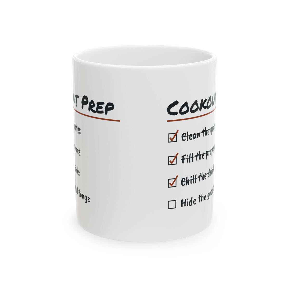 Funny BBQ Mug Hide The Good Tongs Cookout Checklist For Grill Lovers