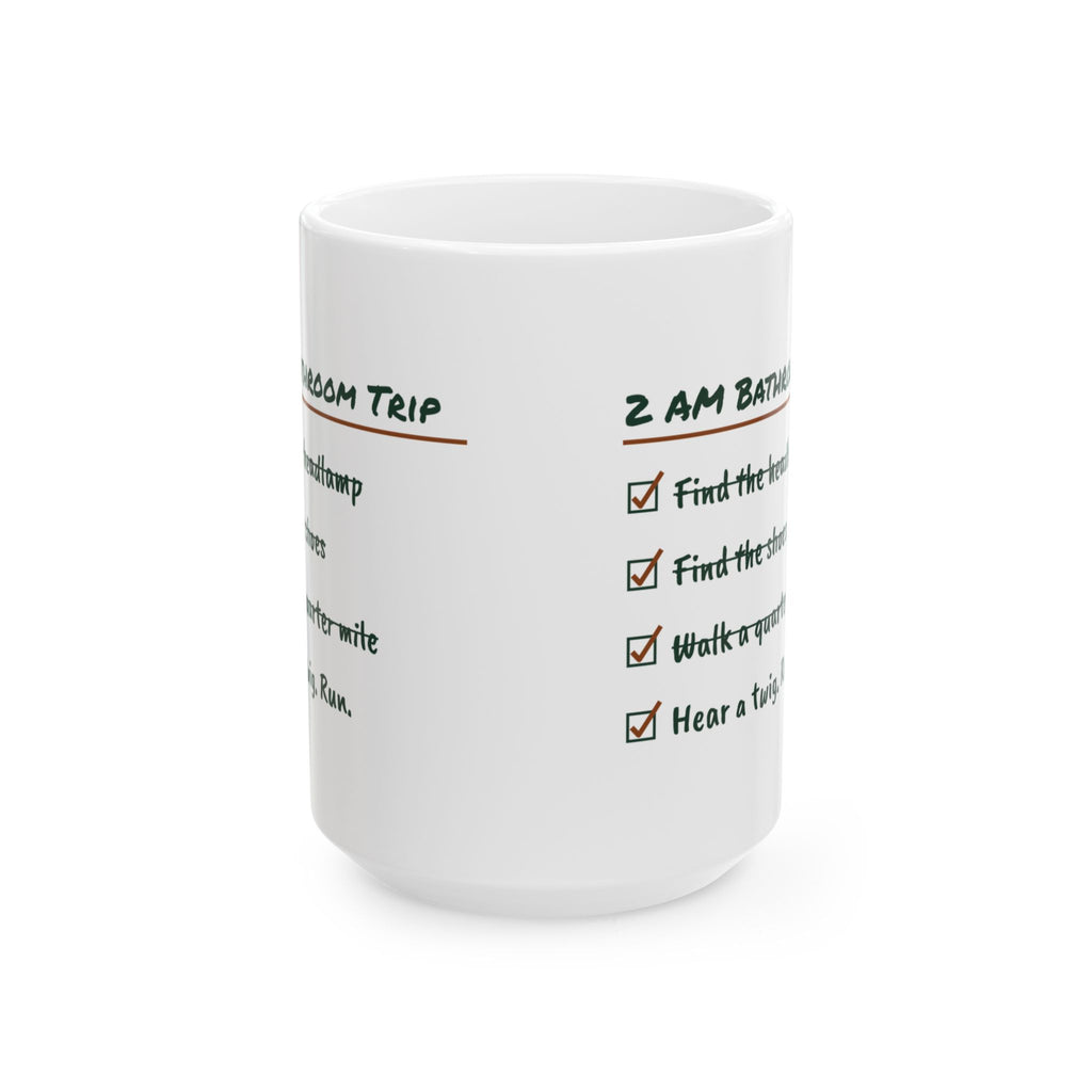 Funny Camping Coffee Mug 2 AM Bathroom Trip Checklist For Campers
