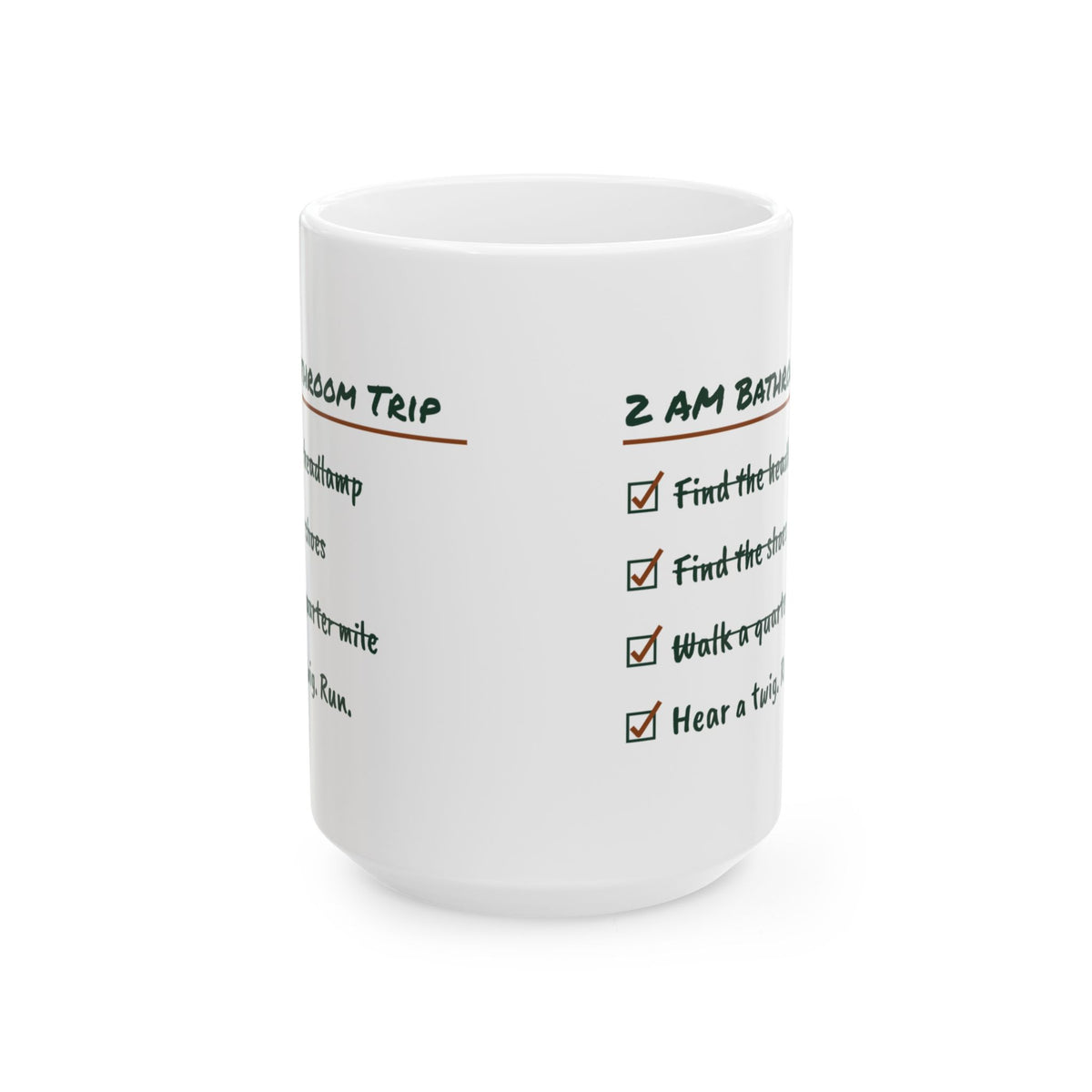 Funny Camping Coffee Mug 2 AM Bathroom Trip Checklist For Campers