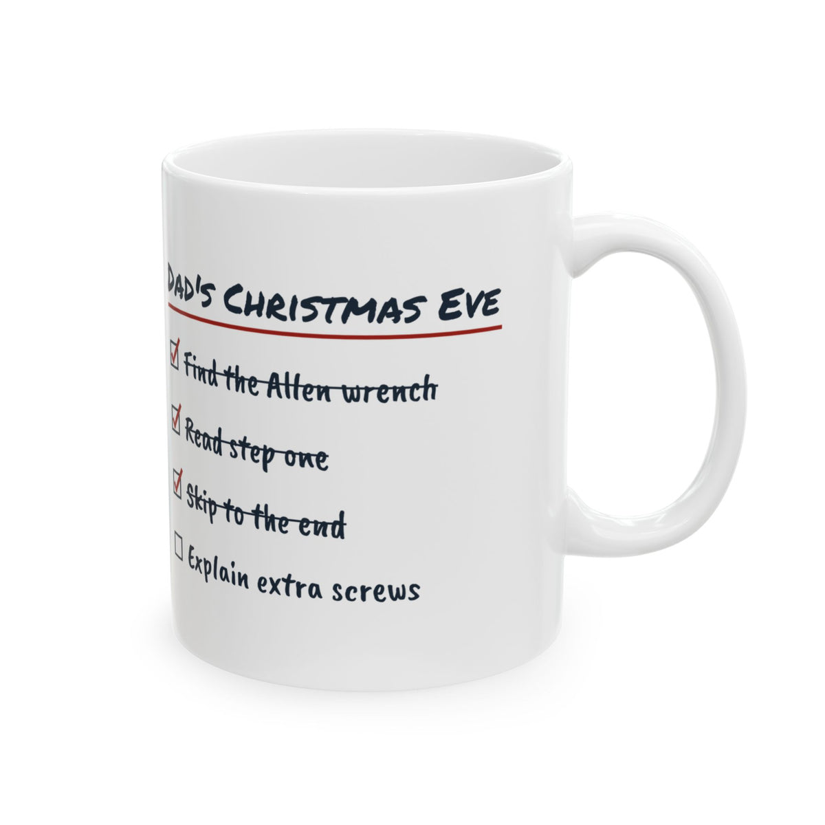 Funny Christmas Coffee Mug Dad's Christmas Eve Toy Assembly List