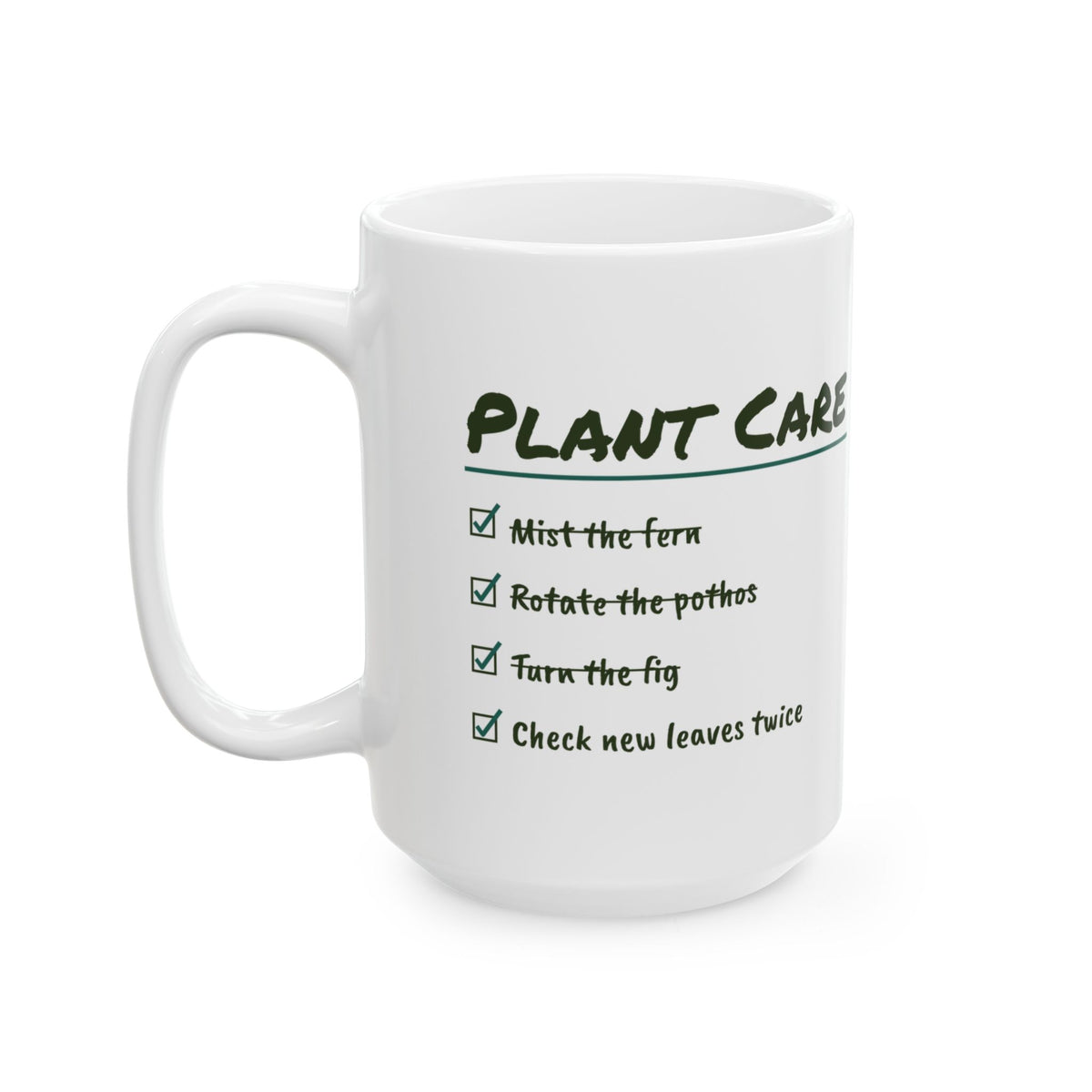 Funny Plant Lover Coffee Mug Plant Care Checklist