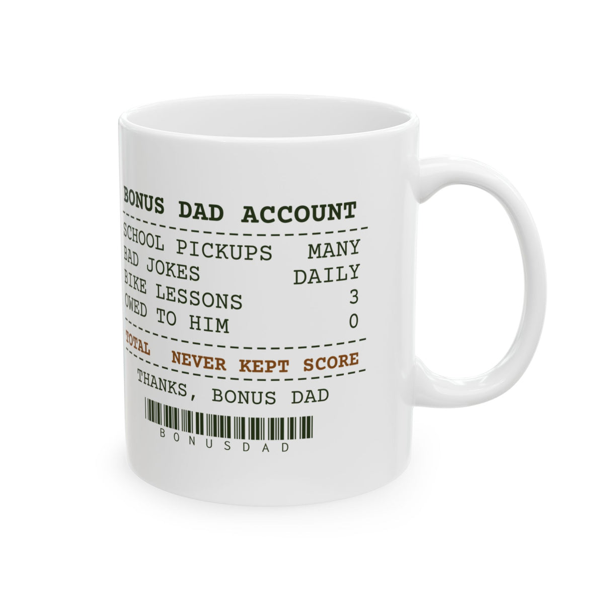 Funny Stepdad Coffee Mug Bonus Dad Account Receipt For Stepfathers