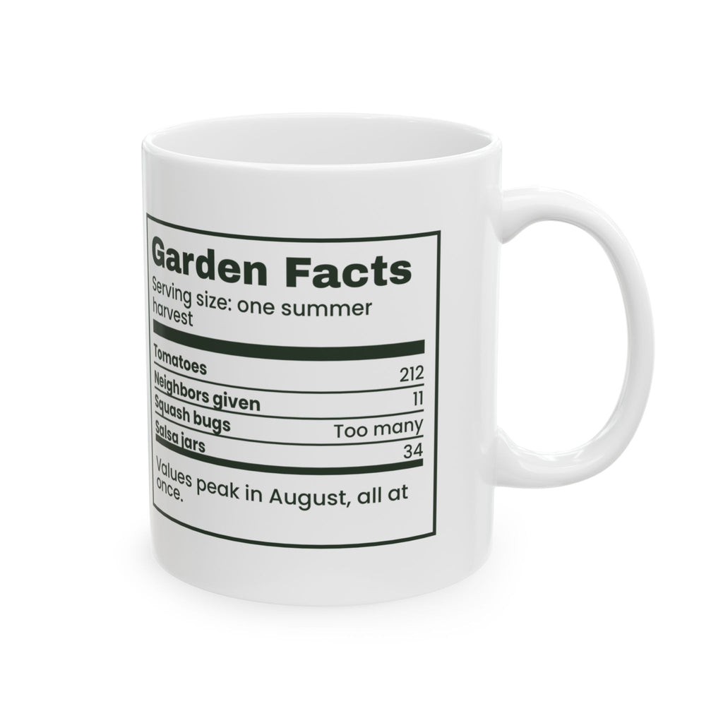 Funny Vegetable Garden Coffee Mug Garden Facts Nutrition Label