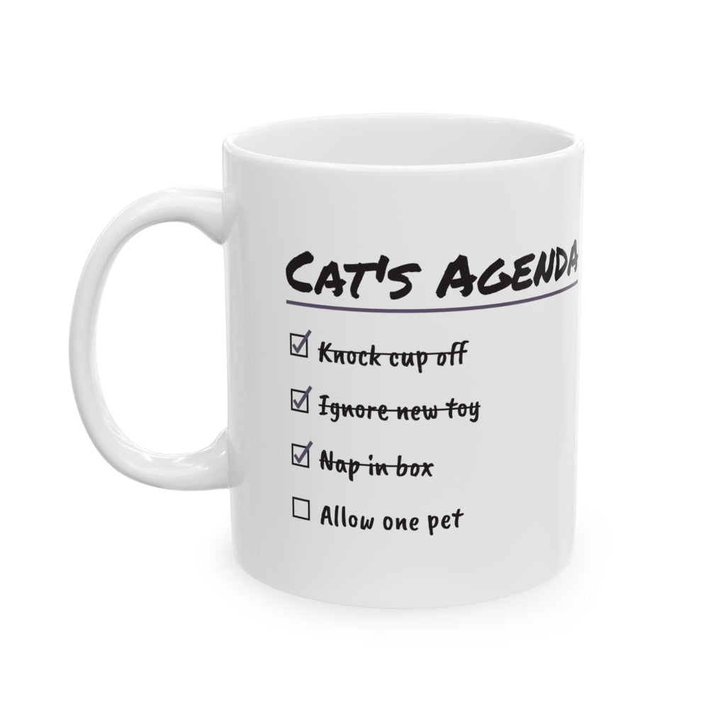 Funny Cat Coffee Mug Cat's Agenda Allow One Pet For Cat Lovers