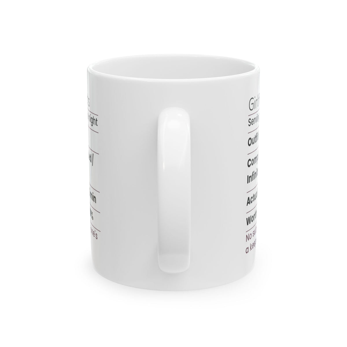 Funny Girlfriend Coffee Mug Nutrition Facts For Girlfriend