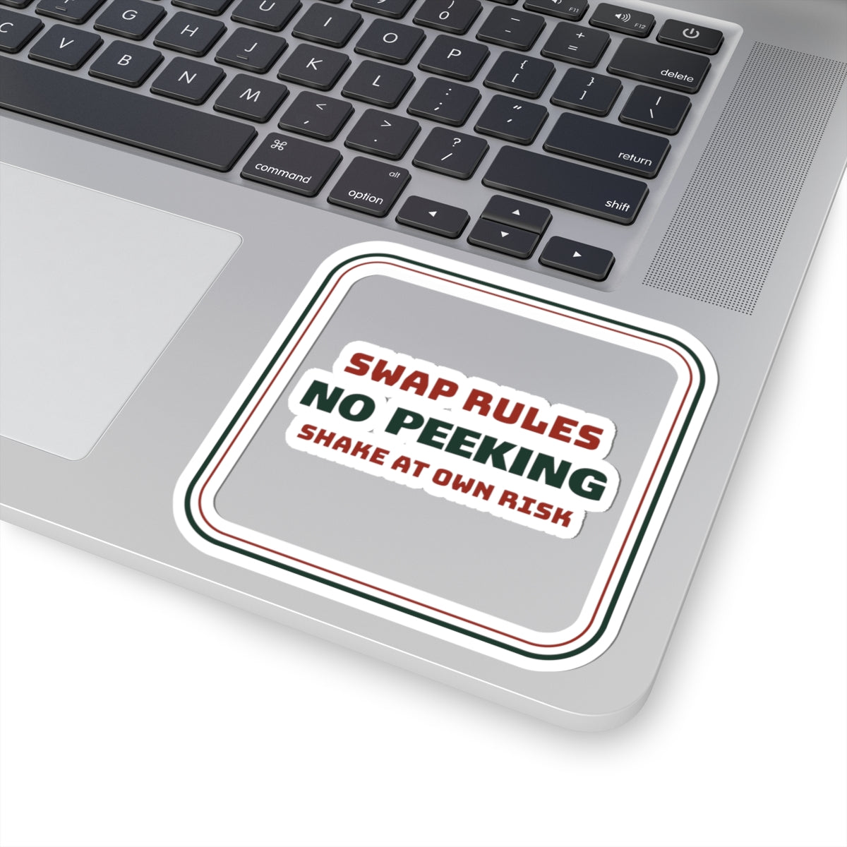 Funny White Elephant Sticker No Peeking Shake At Own Risk
