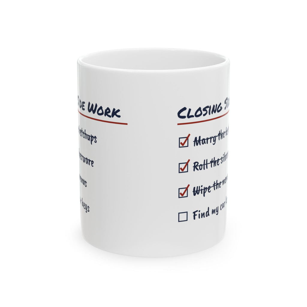 Funny Server Coffee Mug Closing Side Work Checklist For Waitresses