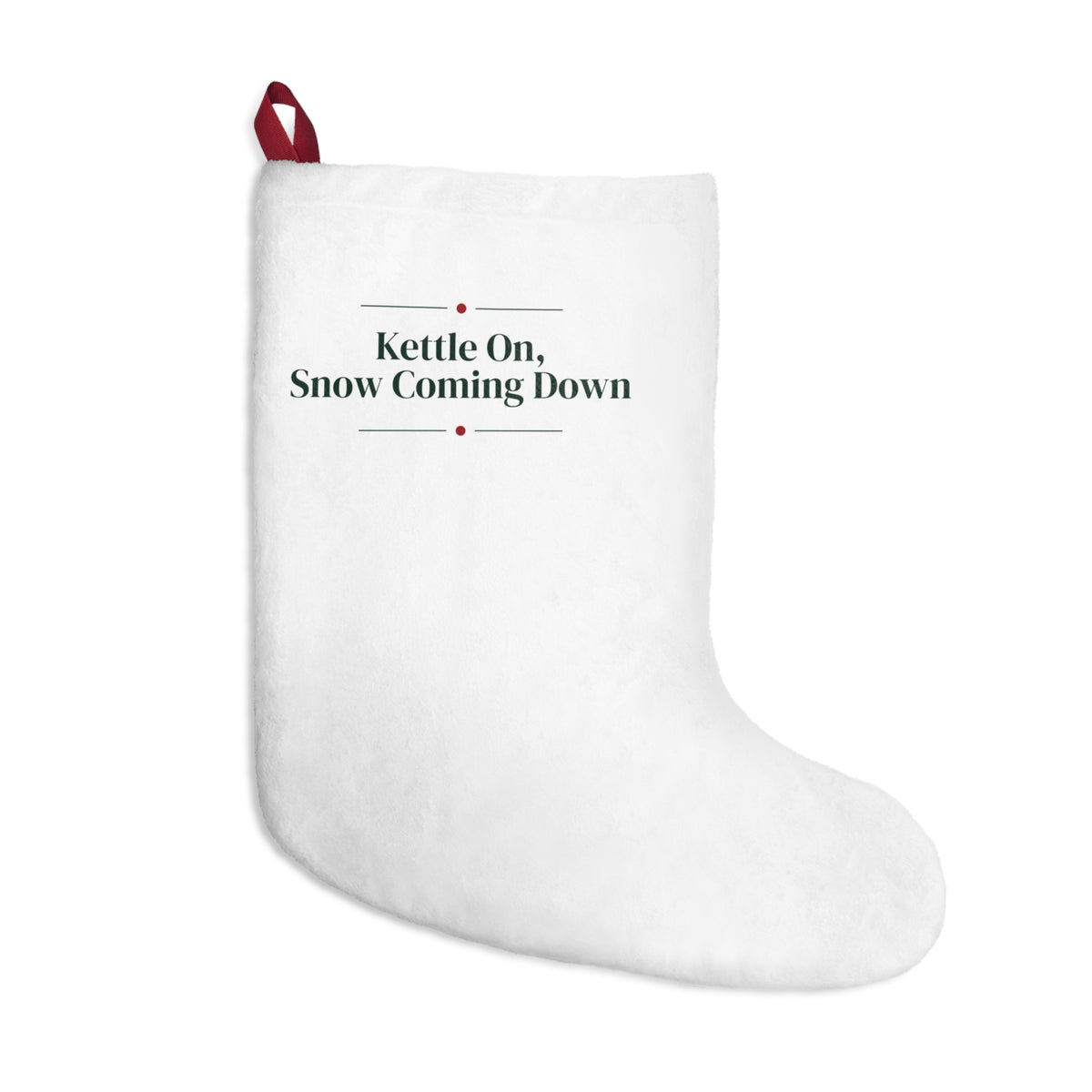 Christmas Stocking Kettle On Snow Coming Down Cozy Winter Cup