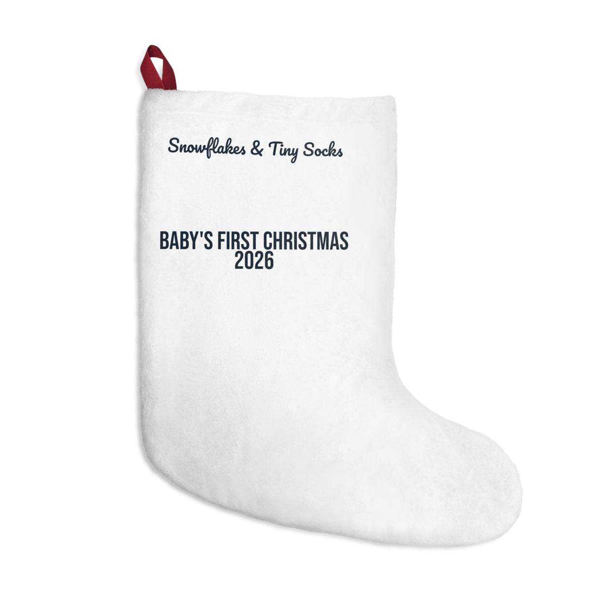 Baby's First Christmas Stocking 2026 Snowflakes And Tiny Socks