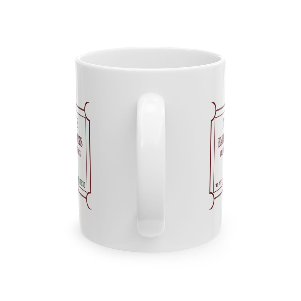 Funny Introvert Christmas Party Coffee Mug Early Exit Pass Ticket