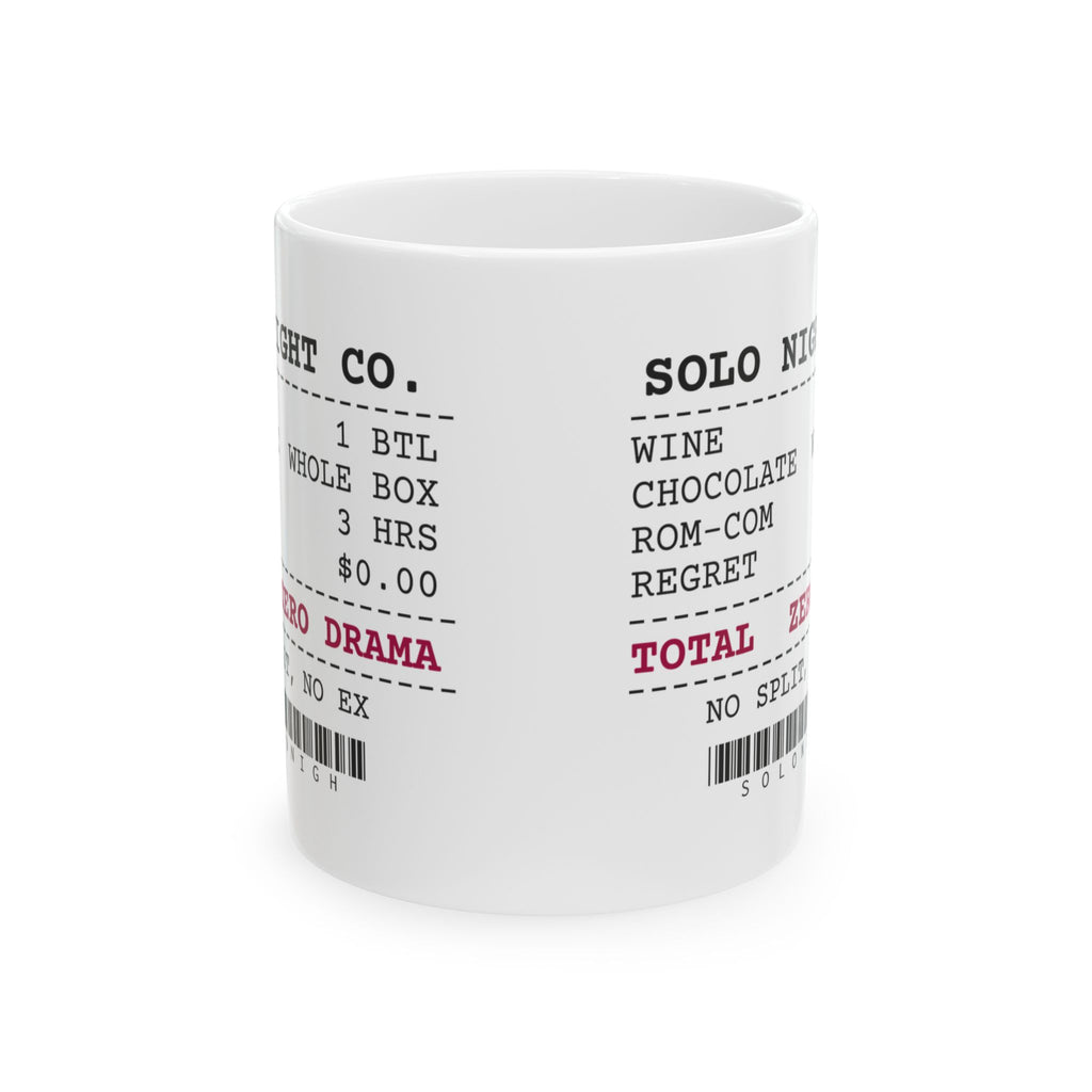 Funny Single Coffee Mug Solo Night Receipt Wine Chocolate For Her