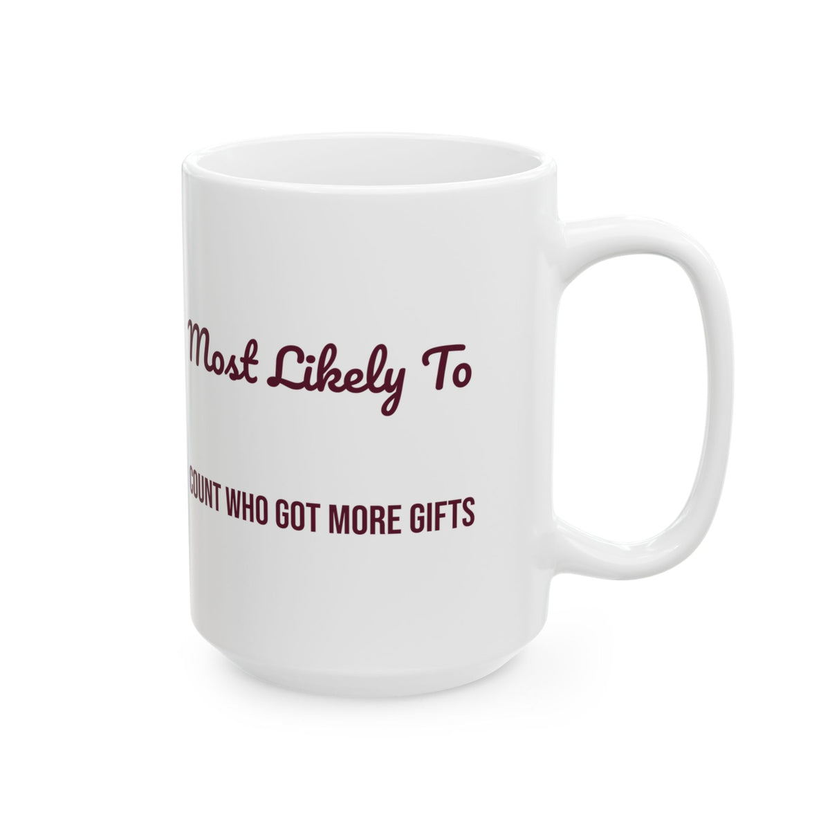 Funny Christmas Coffee Mug Most Likely To Count Who Got More Gifts Family