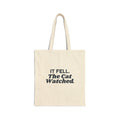 Funny Christmas Cat Tote Bag It Fell The Cat Watched