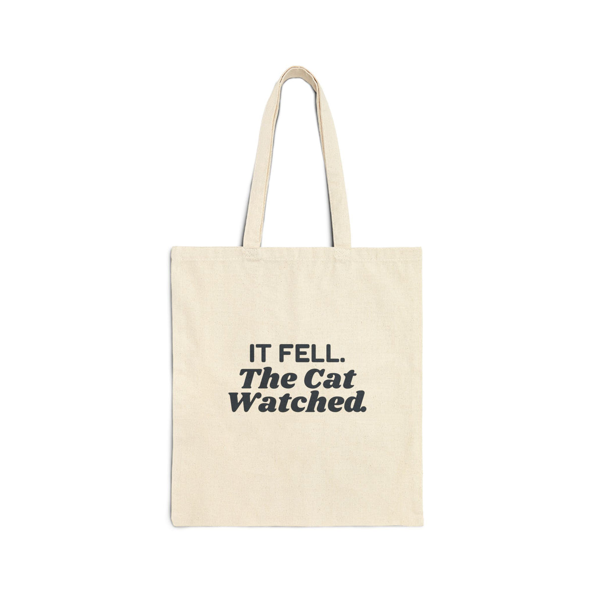 Funny Christmas Cat Tote Bag It Fell The Cat Watched