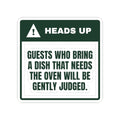 Funny Christmas Host Sticker Brought A Dish That Needs The Oven