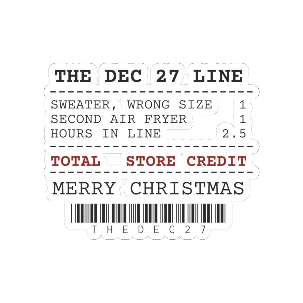 Funny Christmas Sticker Exchange Desk Receipt Store Credit