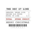 Funny Christmas Sticker Exchange Desk Receipt Store Credit