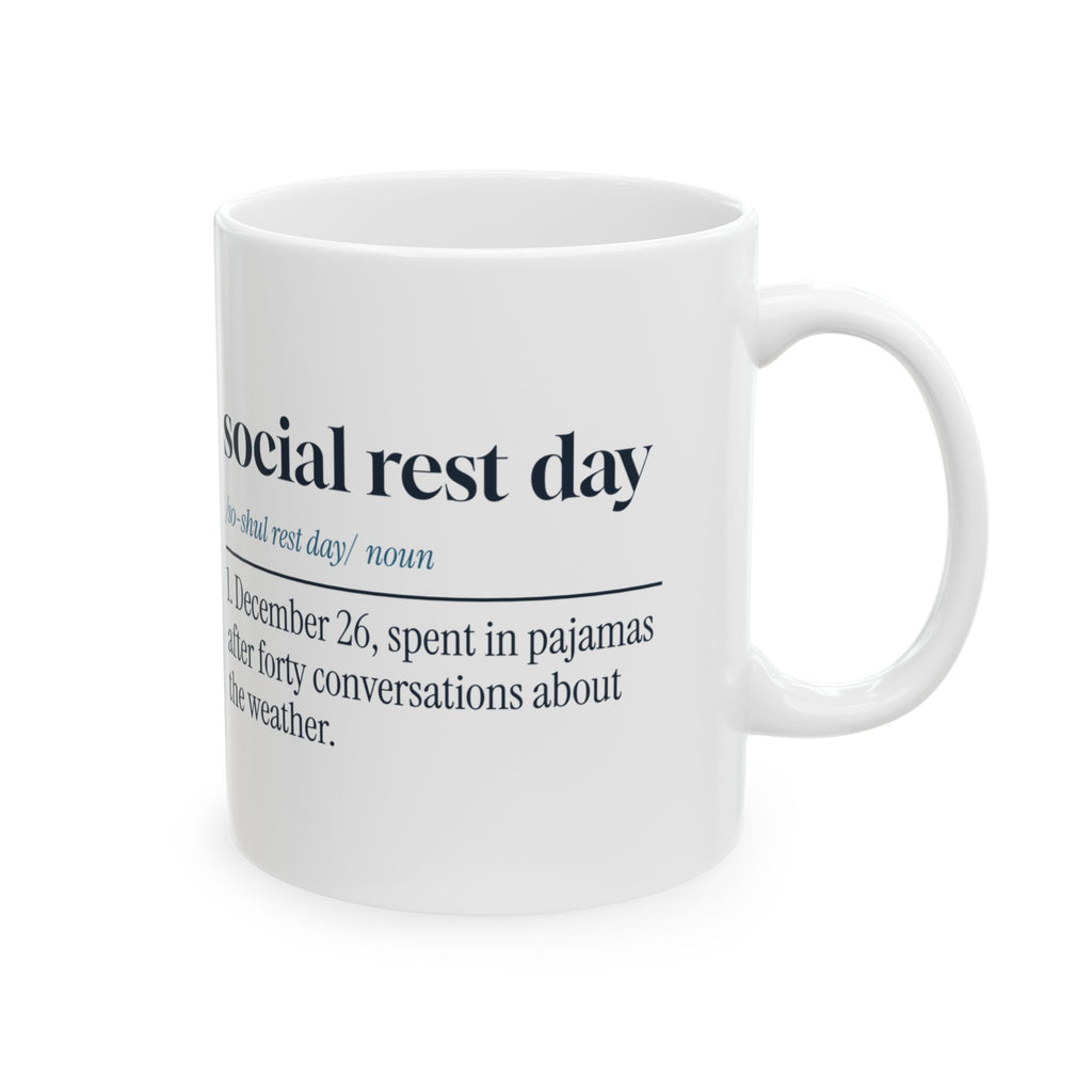 Funny Christmas Coffee Mug Social Rest Day For Introverts