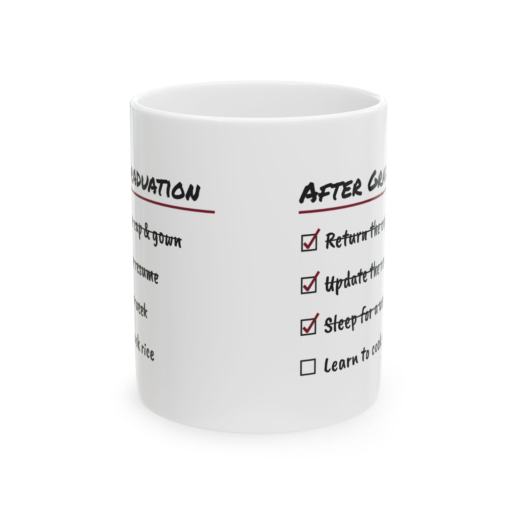 Funny College Graduation Coffee Mug After Graduation Checklist