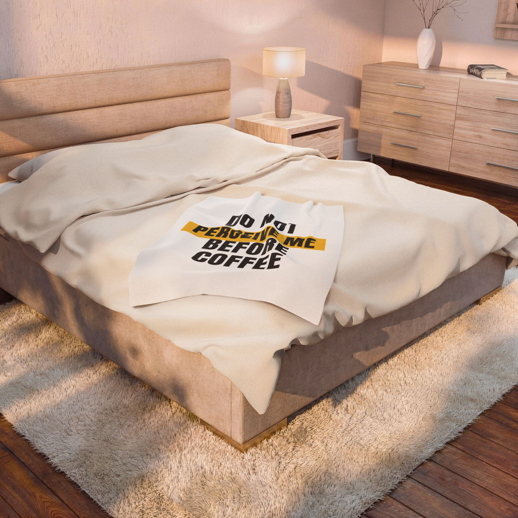 Funny Coffee Throw Blanket Do Not Perceive Me Before Coffee