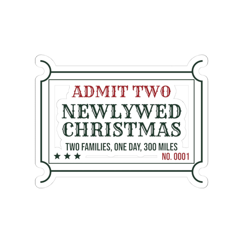 Funny Christmas Sticker Newlywed Christmas Two Families One Day