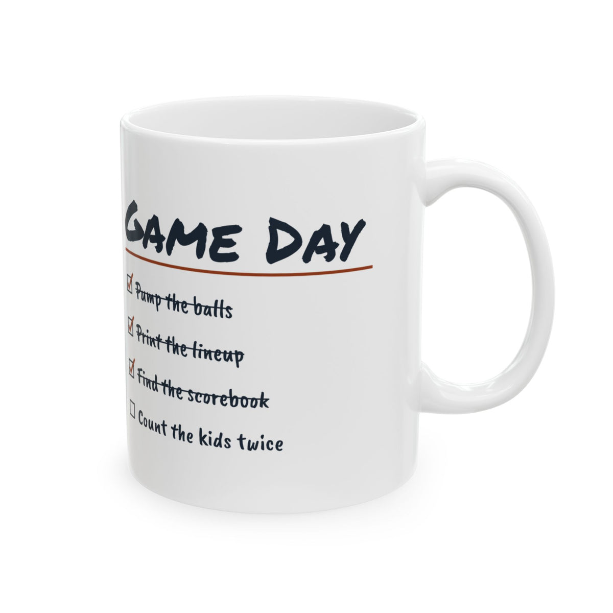 Funny Sports Coach Coffee Mug Game Day Checklist Count The Kids Twice