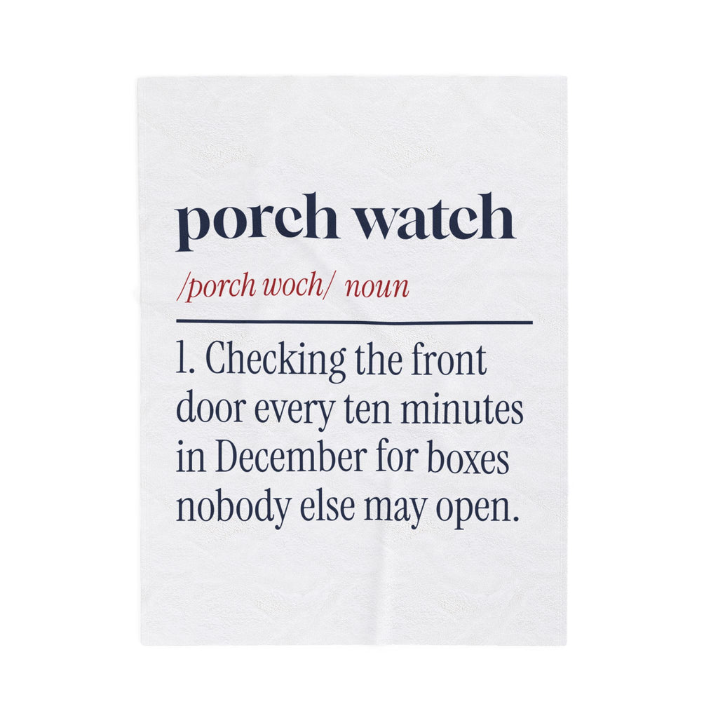 Funny Christmas Shopping Throw Blanket Porch Watch Dictionary Definition
