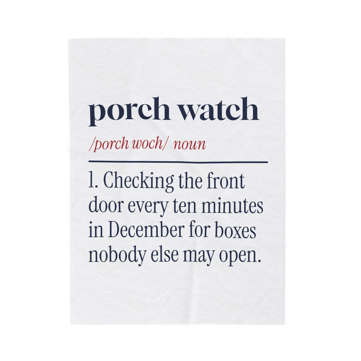 Funny Christmas Shopping Throw Blanket Porch Watch Dictionary Definition