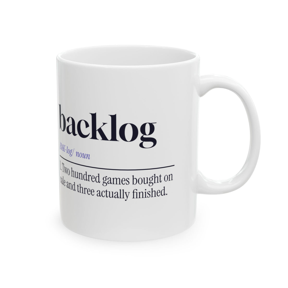 Funny Gamer Coffee Mug Backlog Two Hundred Unplayed Definition