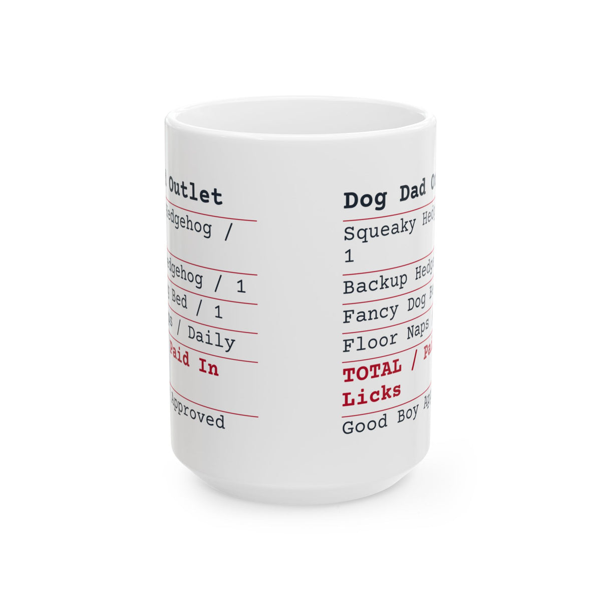 Funny Dog Dad Coffee Mug Dog Dad Outlet Receipt Paid In Licks