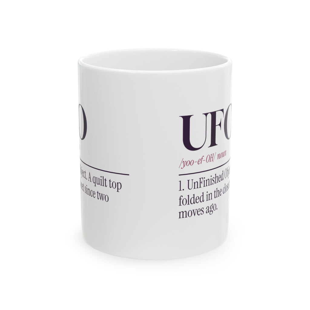 Funny Quilting Coffee Mug UFO Unfinished Object Dictionary For Quilters