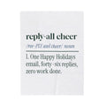 Funny Christmas Throw Blanket Reply All Cheer Definition For Coworkers
