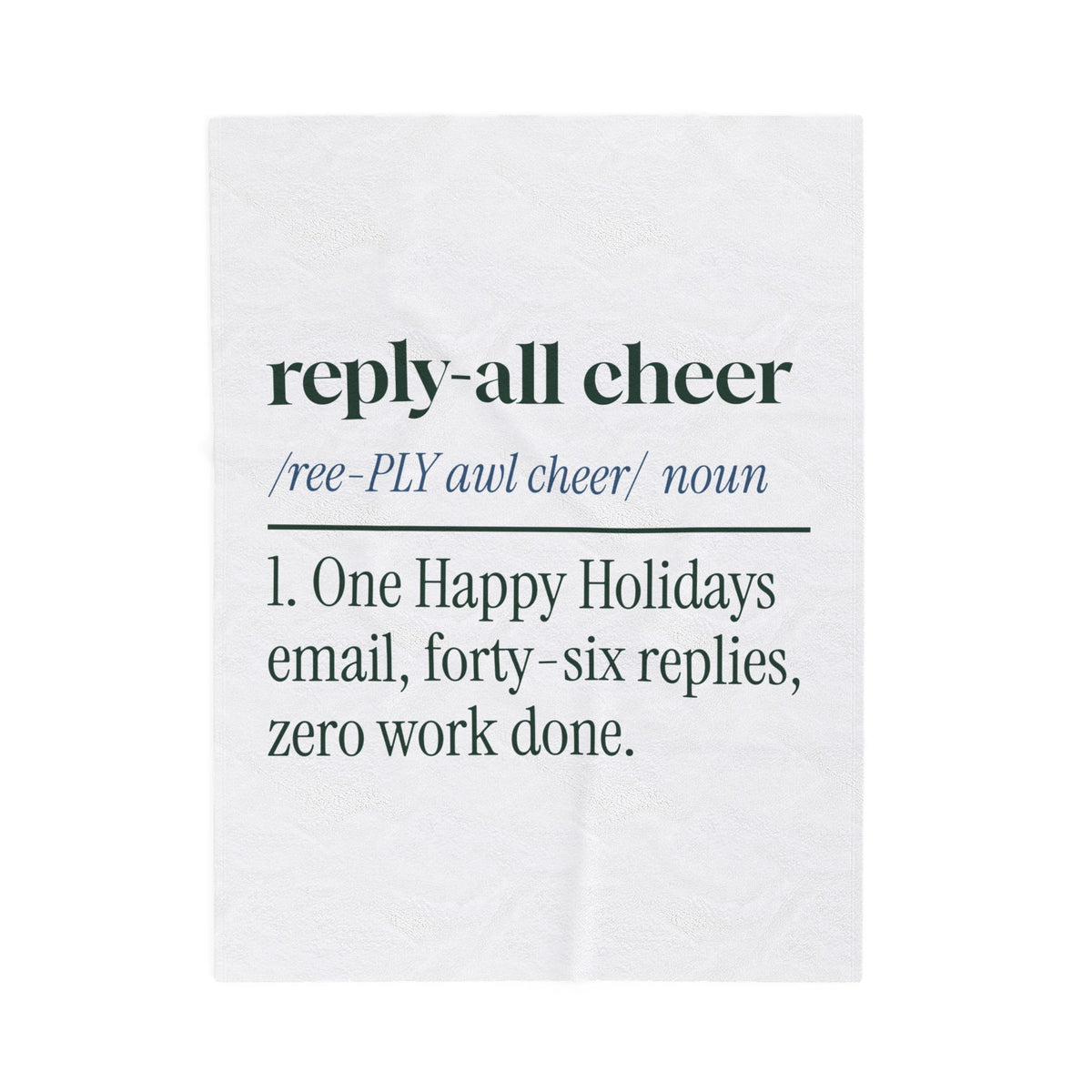 Funny Christmas Throw Blanket Reply All Cheer Definition For Coworkers